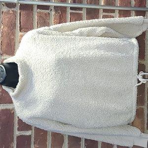 Hippie Rose Sherpa pullover stone color top.